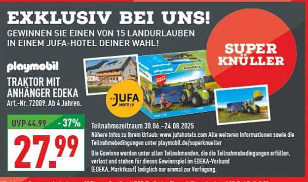 PLAYMOBIL Traktor mit Anhänger EDEKA