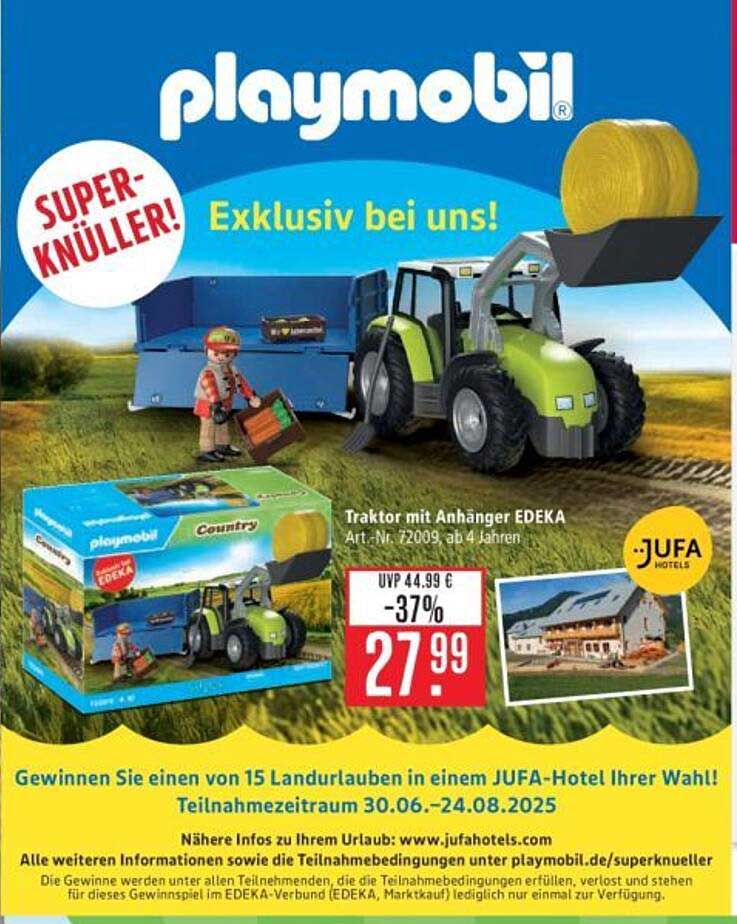 PLAYMOBIL® Traktor mit Anhänger EDEKA - Exklusiv!