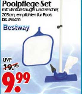 Poolpflege-Set mit Ventilsauger und Kescher, 203cm, empfohlen für Pools bis 396cm