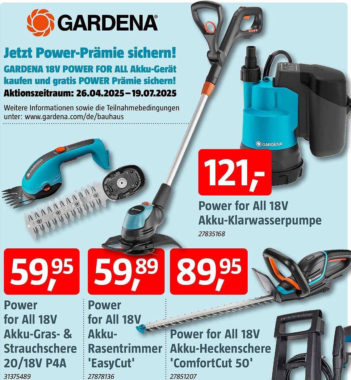 Power for All 18V Akkurasenmäher 'EasyCut'