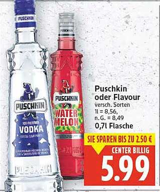 Puschkin Vodka oder Flavour – verschiedene Sorten