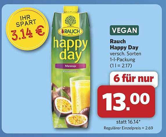Rauch Happy Day verschiedene Sorten 1-Liter-Packung