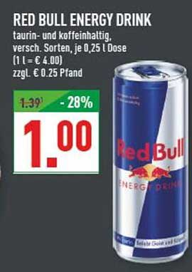 RED BULL ENERGY DRINK 0,25 L Dose