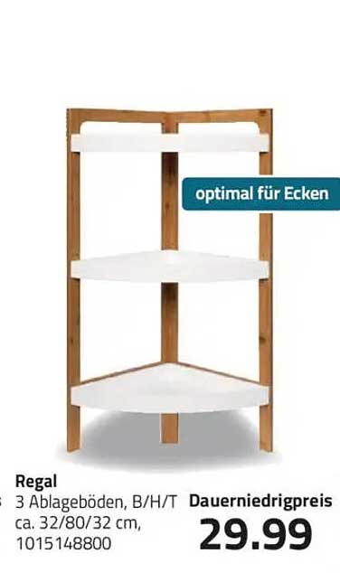 Regal 3 Ablageböden, B/H/T ca. 32/80/32 cm, 1015148800
