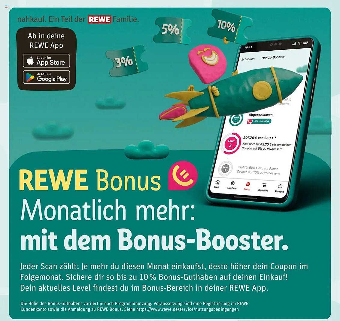 REWE Bonus: Monatlich mehr mit dem Bonus-Booster