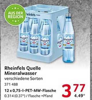 Rheinels Quelle Mineralwasser verschiedene Sorten