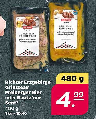 Richter Erzgebirge Grillsteak Freiburger Bier oder Bautz'ner Senf