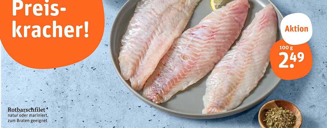 Rotbarschfilet - natur oder mariniert, zum Braten geeignet