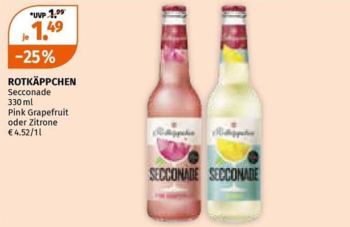 ROTkäppchen Secconade 330 ml – Pink Grapefruit oder Zitrone