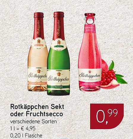 Rotkäppchen Sekt oder Fruchtsecco - verschiedene Sorten