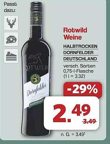 Rotwild Weine Halbtrocken Dornfelder Deutschland 0,75-l-Flasche