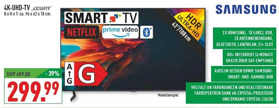 Samsung 4K-UHD-TV 43CU6979 - Ultra HD erleben!