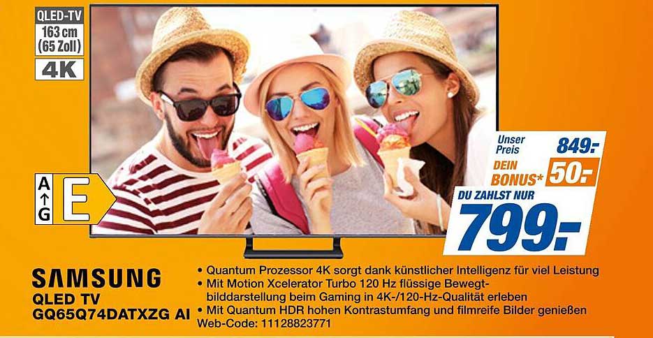 Samsung QLED TV GQ65Q74DATXZG AI - 163 cm (65 Zoll) - 4K