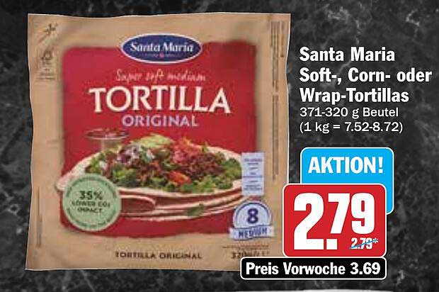 Santa Maria Soft-, Corn- oder Wrap-Tortillas