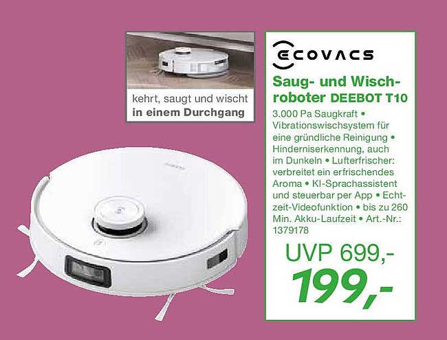 Saug- und Wischroboter DEEBOT T10
