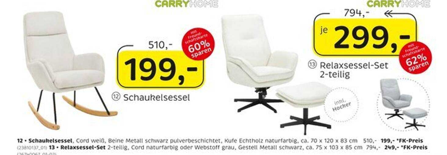 Schaukel- und Relaxsessel-Set