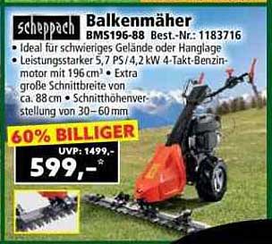 Scheppach Balkenmäher BMS196-88