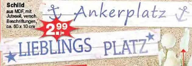 Schild Ankerplatz & Lieblings Platz