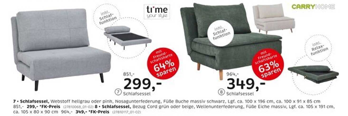 Schlafsessel in hellgrau oder pink - Zeit für Stil