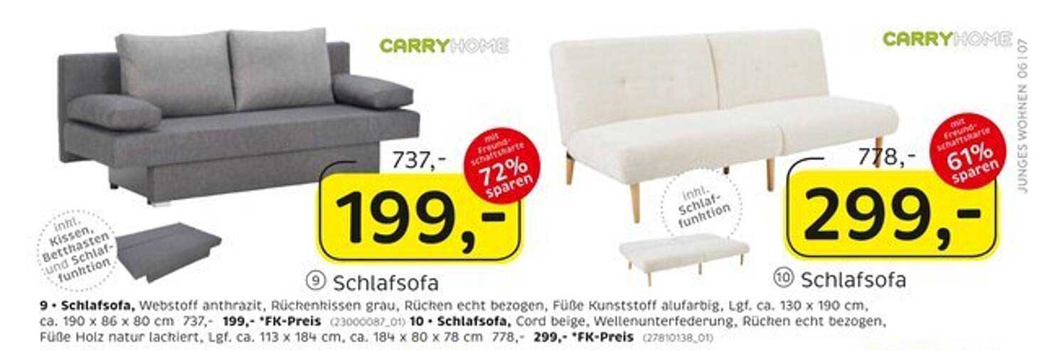 Schlafsofa in Anthrazit – inkl. Kissen, Bettkasten und Schlaffunktion