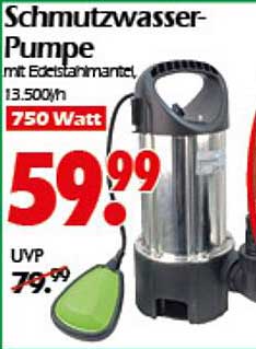 Schmutzwasser-Pumpe mit Edelstahlmantel, 750 Watt