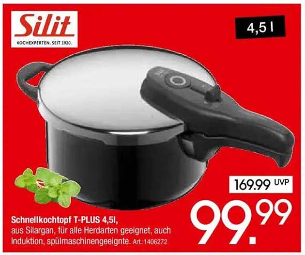 Schnellkochtopf T-PLUS 4,5l von Silit