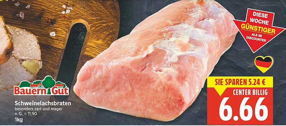 Schweinelachbraten von Bauern Gut - 1kg zum Sparpreis