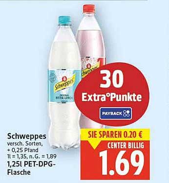 Schweppes Erfrischungsgetränke 1,25L PET-DPG-Flasche