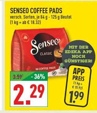 Senseo Coffee Pads, verschiedene Sorten - 125 g Beutel
