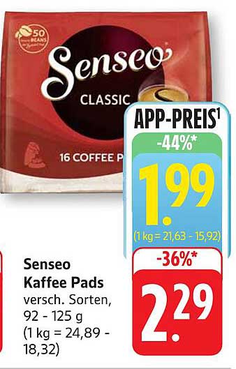 Senseo Kaffee Pads, versch. Sorten, 92 - 125 g