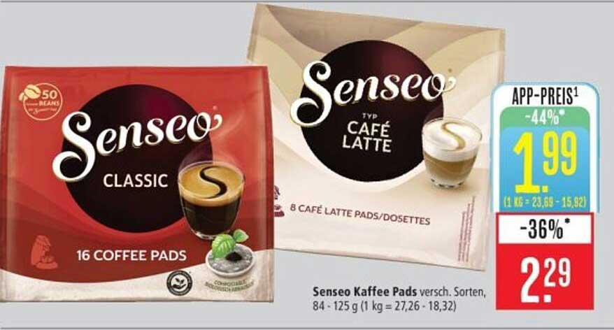 Senseo Kaffee Pads verschiedene Sorten, 84 - 125 g