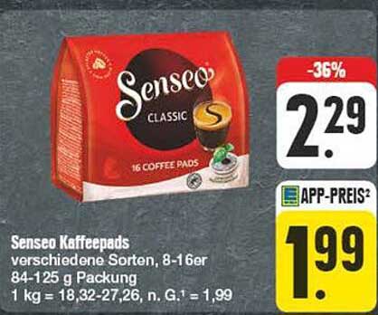 Senseo Kaffeepads verschiedene Sorten, 8-16er, 84-125 g Packung