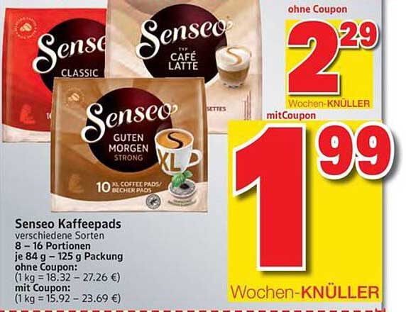 Senseo Kaffeepads verschiedene Sorten