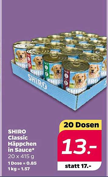 SHIRO Classic Häppchen in Sauce, 20 Dosen à 415 g
