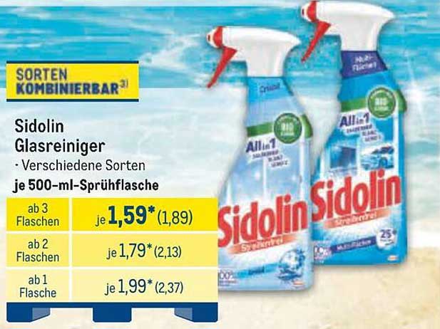 Sidolin Glasreiniger - Verschiedene Sorten je 500-ml-Sprühflasche