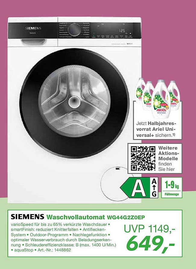 SIEMENS Waschvollautomat WG44GZ20EP