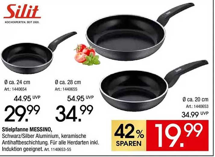 Silit Stielpfanne MESSINO, Schwarz/Silber Aluminium, keramiche Antihaftbeschichtung