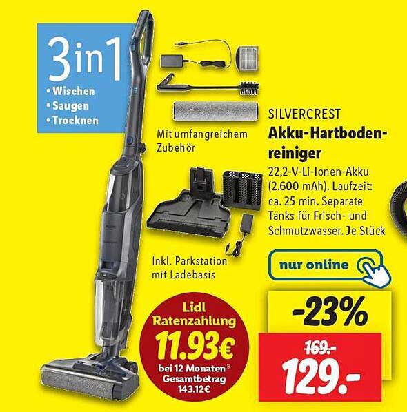 SILVERCREST Akku-Hartbodenreiniger