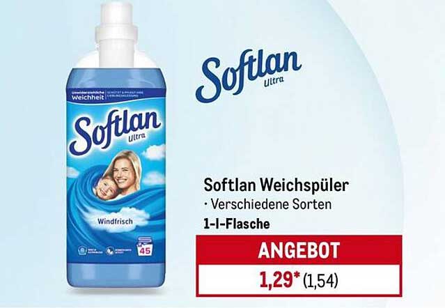 Softlan Weichspüler – Windfrisch, 1-l-Flasche
