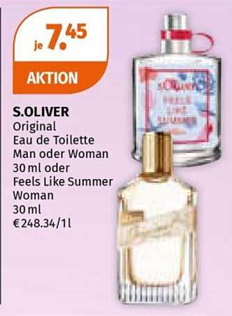 S.Oliver Eau de Toilette Man oder Woman 30 ml oder Feels Like Summer Woman 30 ml