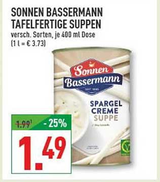 SONNEN BASSERMANN TAFFELFERTIGE SUPPEN - SPARGEL CREME SUPPE