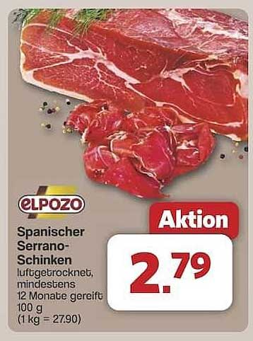 Spanischer Serrano-Schinken - luftgetrocknet, mindestens 12 Monate gereift