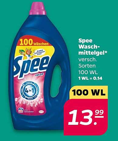 Spee Waschmittelgel 100 WL für nur 13,99 €