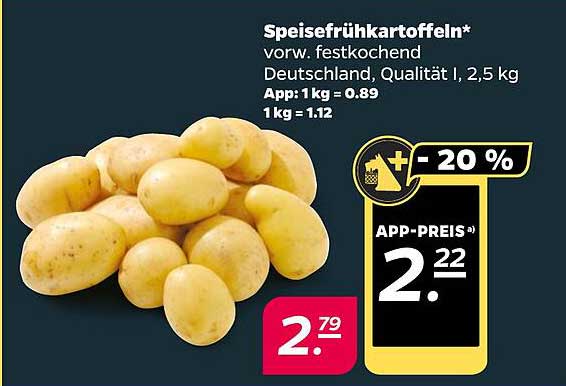 Speisefrühkartoffeln - vorw. festkochend, Deutschland, Qualität 1, 2,5 kg
