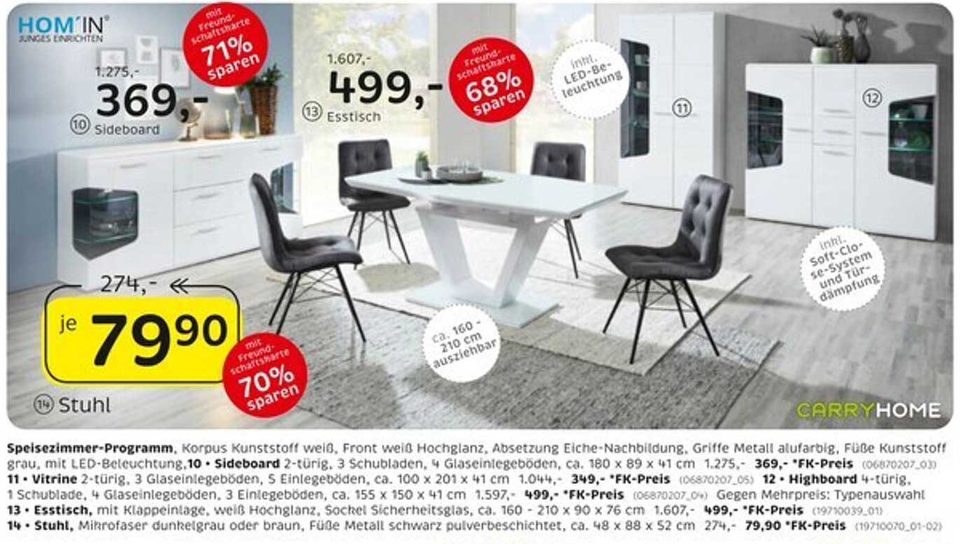 Speisezimmer-Programm mit Esszimmer Tisch und Stühlen