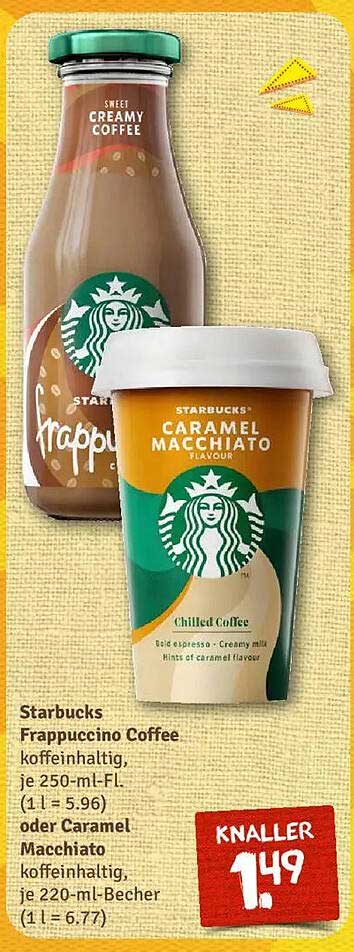 Starbucks Frappuccino Coffee oder Caramel Macchiato, 250 ml zum Schnäppchenpreis