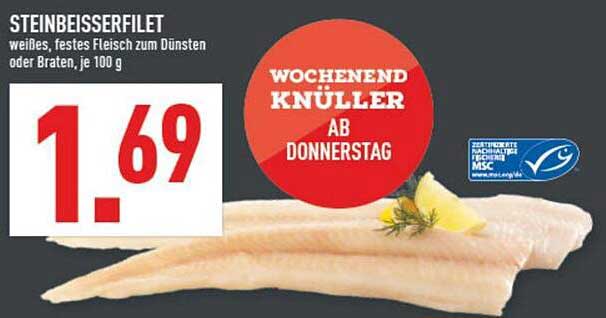 STEINBEISSERFILET - weißes, festes Fleisch zum Dünsten oder Braten