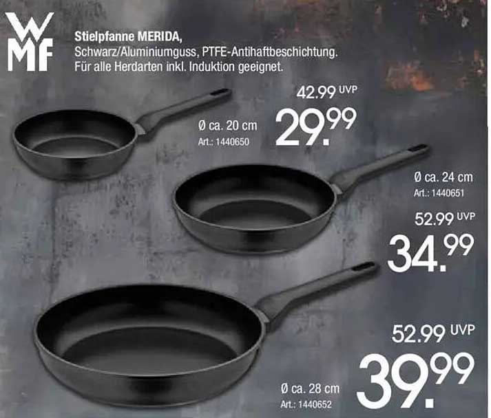 Stielpfanne MERIDA, Schwarz/Aluminiumguss, PTFE-Antihaftbeschichtung