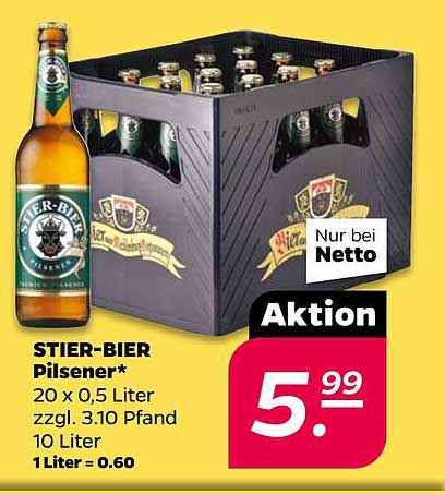 STIER-BIER Pilsener 20 x 0,5 Liter