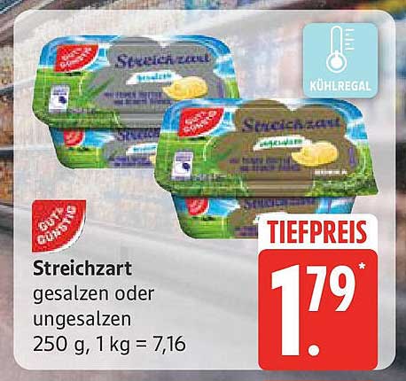 Streichzart gesalzen oder ungesalzen 250 g